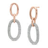 Thumbnail Image 1 of Crystal Oval Link Drop Earrings in Brass with 18K Rose Gold Plate