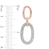 Crystal Oval Link Drop Earrings in Brass with 18K Rose Gold Plate