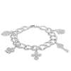Thumbnail Image 1 of Crystal Charm Bracelet in White Rhodium Brass - 7.5"