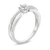 Thumbnail Image 2 of 1/5 CT. T.W. Composite Diamond Flower Split Shank Promise Ring in 10K White Gold