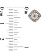 Thumbnail Image 1 of 1/4 CT. T.W. Champagne and White Diamond Double Square Frame Stud Earrings in 10K Rose Gold