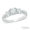 Thumbnail Image 0 of 1 CT. T.W. Diamond Past Present Future® Engagement Ring in 14K White Gold