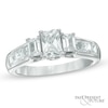 Thumbnail Image 0 of 2 CT. T.W. Certified Emerald-Cut Diamond Past Present Future® Ring in 14K White Gold (I/I1)