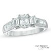Thumbnail Image 1 of 2 CT. T.W. Certified Emerald-Cut Diamond Past Present Future® Ring in 14K White Gold (I/I1)