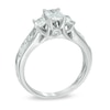 Thumbnail Image 1 of 2 CT. T.W. Certified Emerald-Cut Diamond Past Present Future® Ring in 14K White Gold (I/I1)