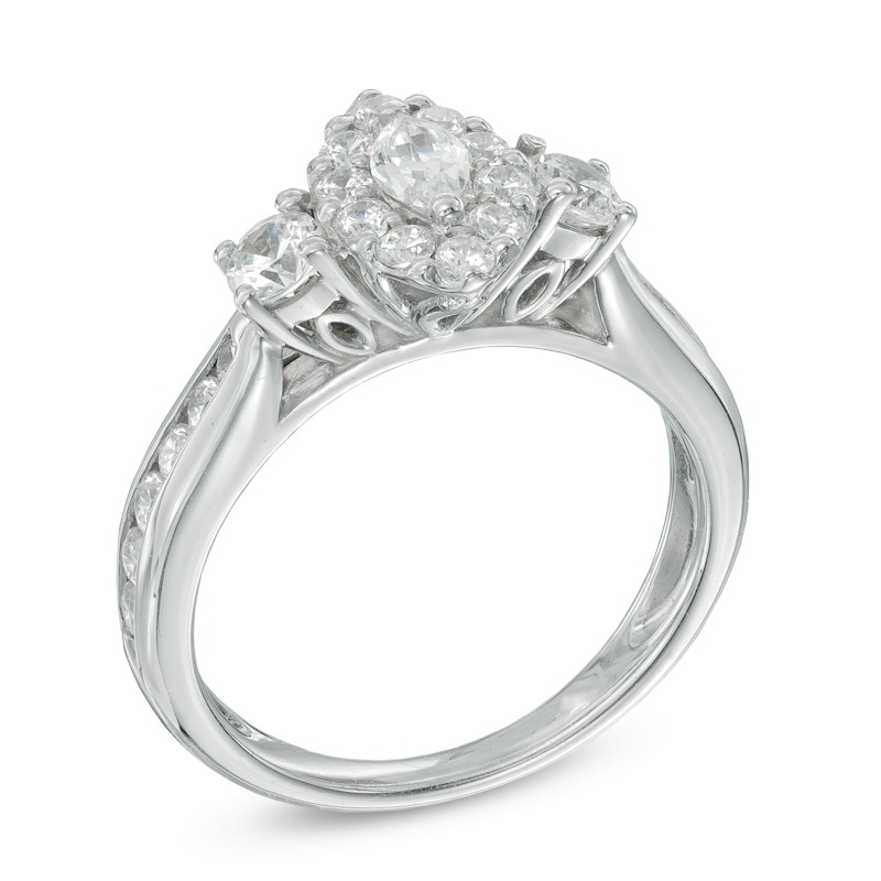1 CT. T.W. Marquise Diamond Past Present Future® Ring in 14K White Gold