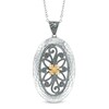 Thumbnail Image 1 of Oval Pendant in Sterling Silver and 14K Gold