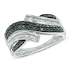 Thumbnail Image 0 of 1/2 CT. T.W. Enhanced Black and White Diamond Bypass Ring in Sterling Silver