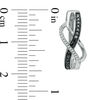 Thumbnail Image 1 of 1/4 CT. T.W. Enhanced Black and White Diamond Wave Hoop Earrings in Sterling Silver