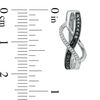 Thumbnail Image 2 of 1/4 CT. T.W. Enhanced Black and White Diamond Wave Hoop Earrings in Sterling Silver