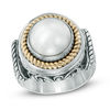 Thumbnail Image 1 of 12.0mm Cultured Freshwater Mabe Pearl Ring in Sterling Silver and 14K Gold