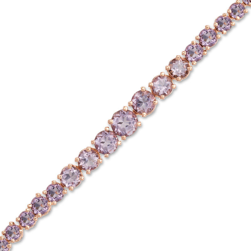 Jewellery Bracelets Chain & Link Bracelets Natural Rose de France Amethyst Tennis Sterling Silver Bracelet 