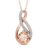 Thumbnail Image 0 of 6.0mm Morganite and Diamond Accent Pendant in 10K Rose Gold