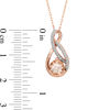 Thumbnail Image 1 of 6.0mm Morganite and Diamond Accent Pendant in 10K Rose Gold