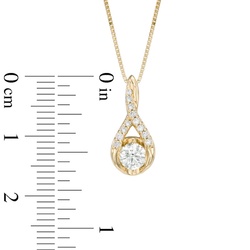 Main Image 2 of Sirena™ 3/8 CT. T.W. Diamond Twisting Teardrop Pendant in 14K Gold