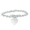Thumbnail Image 1 of Heart Charm Toggle Bracelet in Sterling Silver - 7.25"