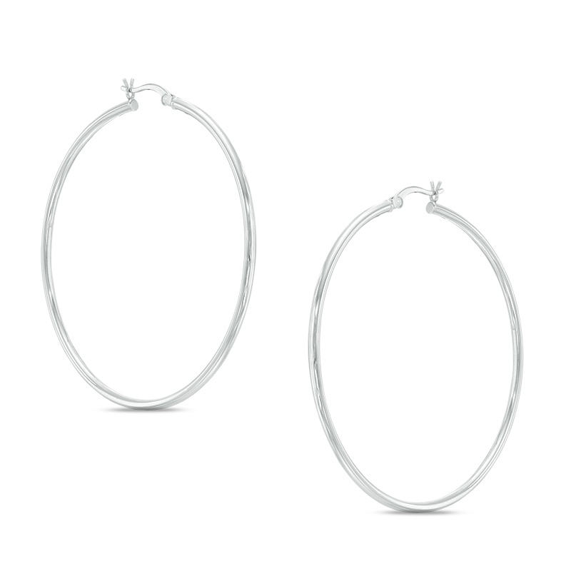 Main Image 1 of 50mm Hoop Earrings in Sterling Silver
