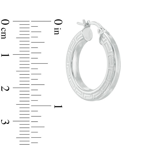22mm Greek Key Hoop Earrings in Sterling Silver 22mm Greek Key Hoop Earrings in Sterling Silver