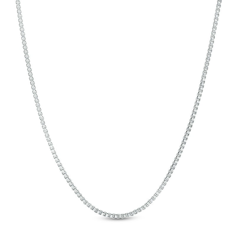 Main Image 1 of Ladies' 1.1mm Box Chain Necklace in Sterling Silver - 16"