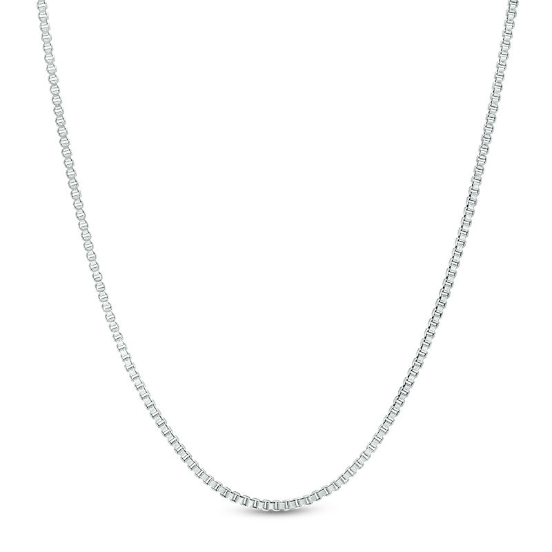 Main Image 1 of Ladies' 1.1mm Box Chain Necklace in Sterling Silver - 24"