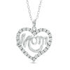 Thumbnail Image 0 of Diamond Accent "Mom" Heart Pendant in Sterling Silver