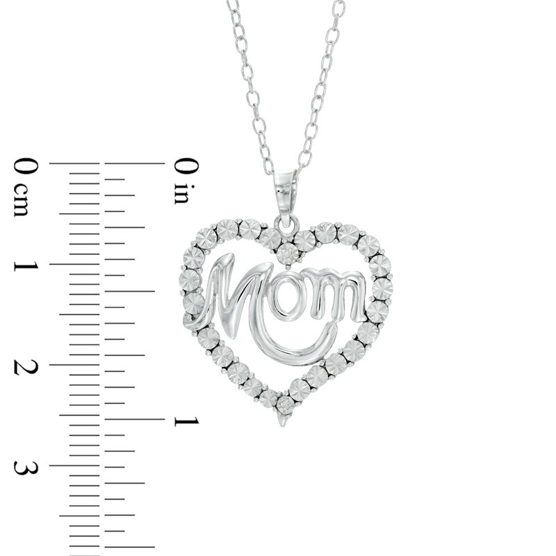 Main Image 2 of Diamond Accent "Mom" Heart Pendant in Sterling Silver