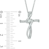 Thumbnail Image 1 of 1/10 CT. T.W. Diamond Bypass Cross Pendant in Sterling Silver