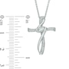 Thumbnail Image 2 of 1/10 CT. T.W. Diamond Bypass Cross Pendant in Sterling Silver