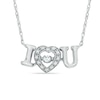 Thumbnail Image 0 of 1/10 CT. T.W. Diamond "I Heart U" Necklace in Sterling Silver