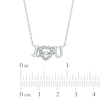 Thumbnail Image 1 of 1/10 CT. T.W. Diamond "I Heart U" Necklace in Sterling Silver