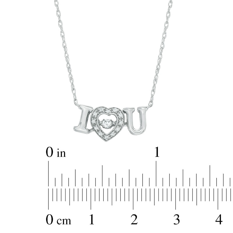 1/10 CT. T.W. Diamond "I Heart U" Necklace in Sterling Silver