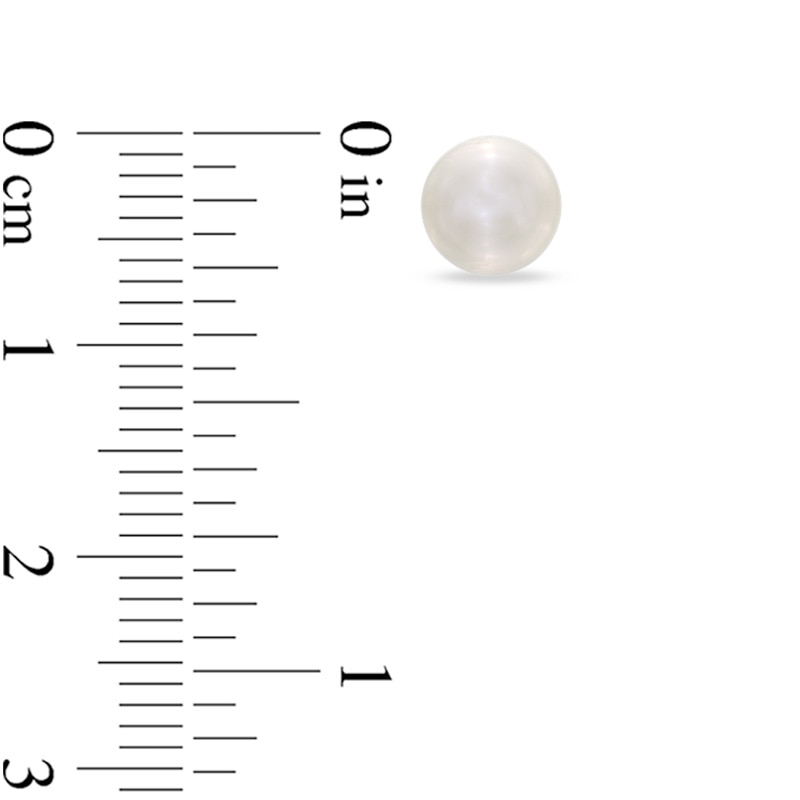Main Image 3 of 6.5-7.0mm Freshwater Cultured Pearl and Lab-Created White Sapphire Four-Piece Set in Sterling Silver-Size 7