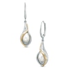 Thumbnail Image 1 of 9.0 x 7.0mm Freshwater Cultured Pearl Calla Lily Drop Earrings in Sterling Silver and 14K Gold Plate