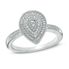 Thumbnail Image 1 of Diamond Accent Beaded Teardrop Ring in Sterling Silver