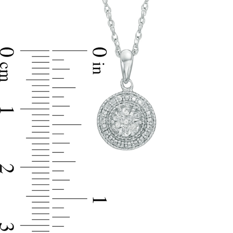 Main Image 2 of Diamond Accent Beaded Cluster Pendant in Sterling Silver