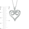Thumbnail Image 2 of Diamond Accent Beaded Heart with Infinity Pendant in Sterling Silver