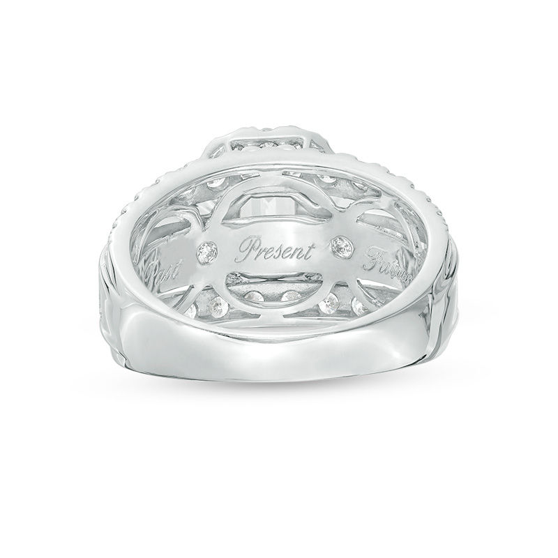 Main Image 3 of 3 CT. T.W. Certified Emerald-Cut Diamond Frame Ring in 14K White Gold (I/I1)