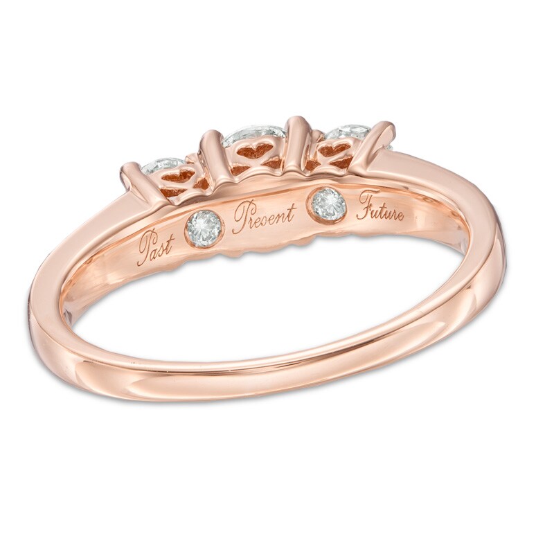 Main Image 3 of 1 CT. T.W. Diamond Past Present Future® Ring in 14K Rose Gold