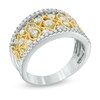 Thumbnail Image 2 of 1 CT. T.W. Diamond Geometric Lattice Ring in 14K Two-Tone Gold