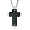 Thumbnail Image 2 of Men's Diamond Accent Cross Pendant in Two-Tone Stainless Steel - 24"