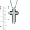 Thumbnail Image 2 of Men's Diamond Accent Cross Pendant in Two-Tone Stainless Steel - 24"