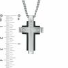 Thumbnail Image 3 of Men's Diamond Accent Cross Pendant in Two-Tone Stainless Steel - 24"