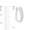 Thumbnail Image 2 of 1/2 CT. T.W. Baguette and Round Diamond Hoop Earrings in 10K White Gold