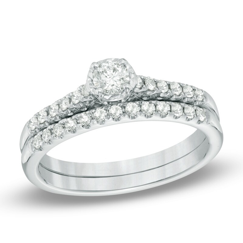 1/2 CT. T.W. Diamond Bridal Set in 10K White Gold