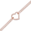 Thumbnail Image 1 of Double Strand Heart Anklet in 14K Rose Gold - 10"