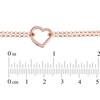 Thumbnail Image 2 of Double Strand Heart Anklet in 14K Rose Gold - 10"