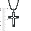 Thumbnail Image 2 of Men's Diamond Accent Cross Pendant in Black IP Stainless Steel - 24"