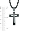 Thumbnail Image 3 of Men's Diamond Accent Cross Pendant in Black IP Stainless Steel - 24"