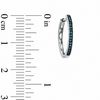 Thumbnail Image 1 of 1/10 CT. T.W. Enhanced Blue Diamond Hoop Earrings in 10K White Gold