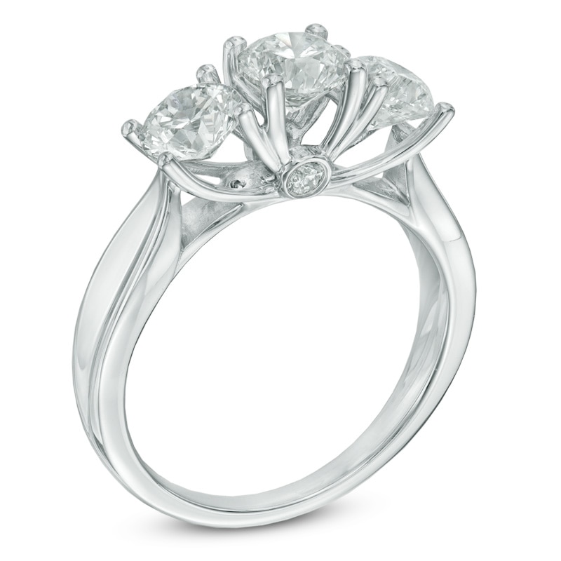 2 CT. T.W. Certified Diamond Past Present Future® Ring in 14K White Gold (I/I2)